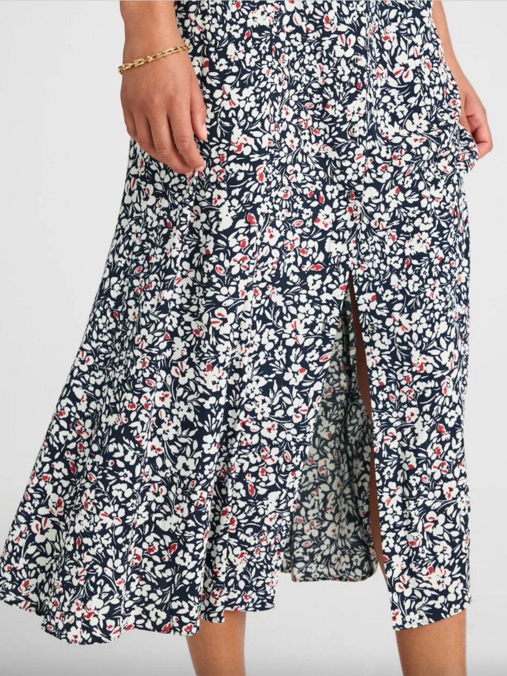 Madewell Button-Front Flutter-Sleeve Midi Dress in Floral NWT - Picture 6 of 6